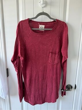 Tribe Kelley Soft Long Sleeve Pocket Tee - Wine Red